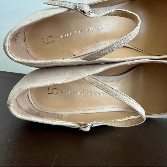 LC Lauren Conrad Suede Blush Block High Heel Pumps Round Toe Women’s - Picture 11 of 14